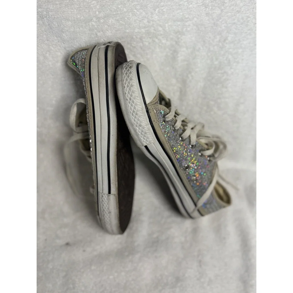 Converse Sneakers Sparkly Skate Surf Walking Woman's Size 7 wedding